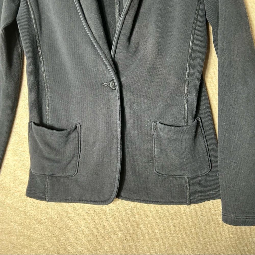 Standard James Perse Blazer Jacket‎ Womens Size 4 XL Black Shawl Collar 1 Button - Picture 12 of 13